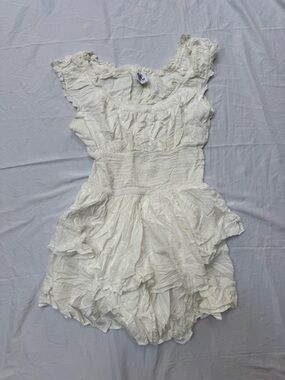 Princess Polly Ivory Ruffled Smocked Waist Romper